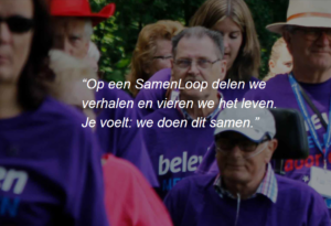 lopers tijdens de samenloop voor hoop